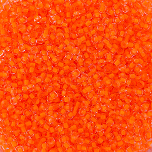 Czech Seed Beads 10/0 Crystal C/L Neon Orange (1516)