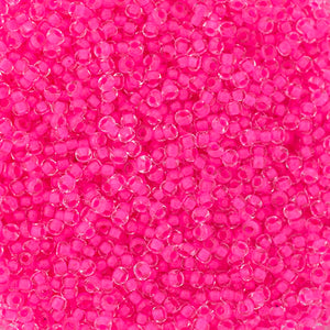 Czech Seed Beads 10/0 Crystal C/L Neon Pink (1517)