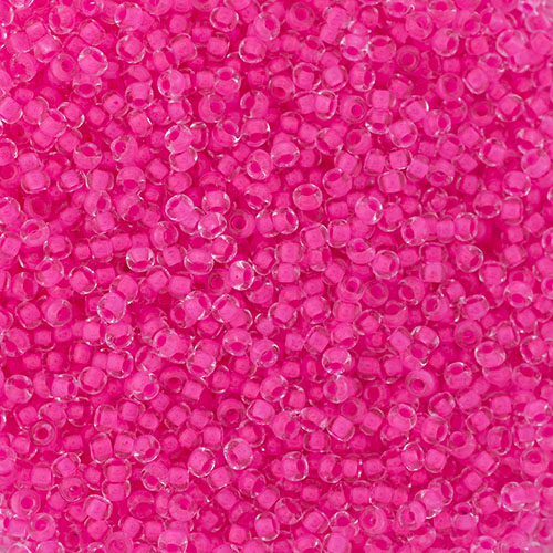 Czech Seed Beads 10/0 Crystal C/L Neon Pink (1517)
