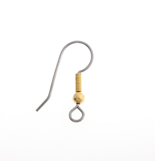 Fish Hook Earwire 2-Tone Nickel/Gold NF 21mm