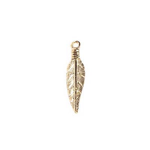 METAL FEATHER 25MM GOLD LEAD FREE